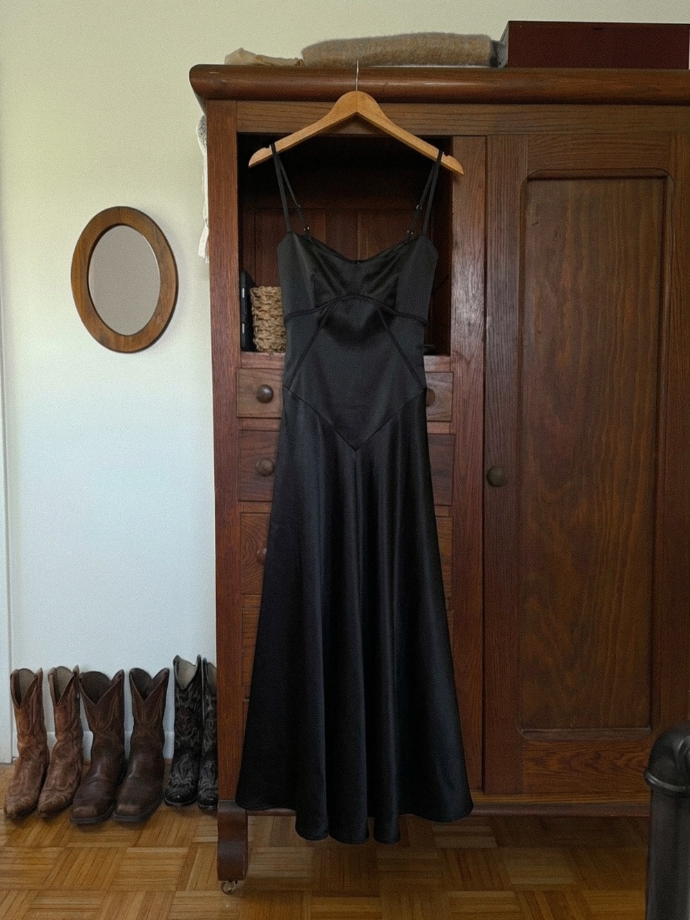 House of CB Anabella Lace-Up Satin Gown